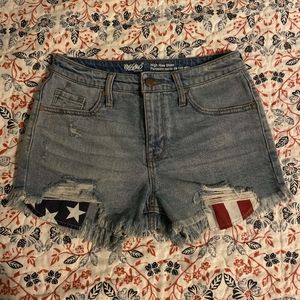 High rise jean Shorts